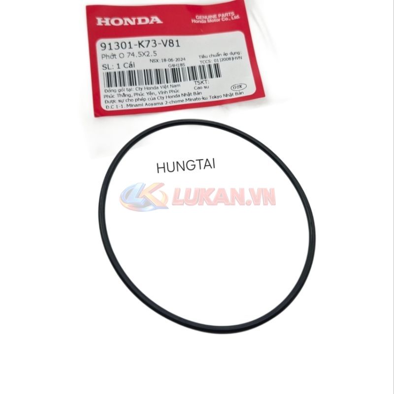Gioăng, ron sin nắp cam tròn quylat FUTURE MẬP, LED 125.... zin 91301-K73-V81