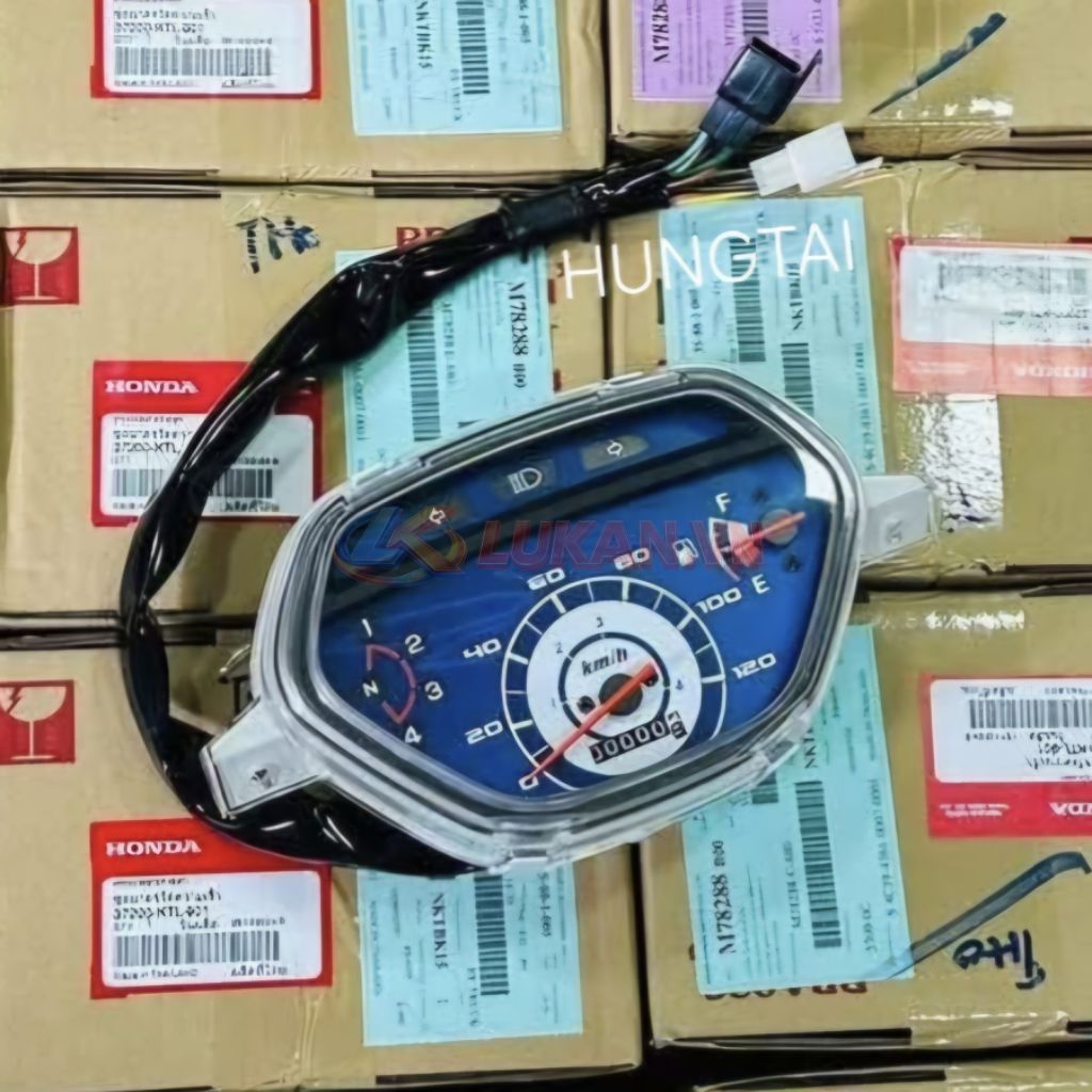 Cụm đồng hồ công tơ mét xe WAVE Thái 2004 nền xanh zin Honda 37200-KTL-901 - Ảnh 2