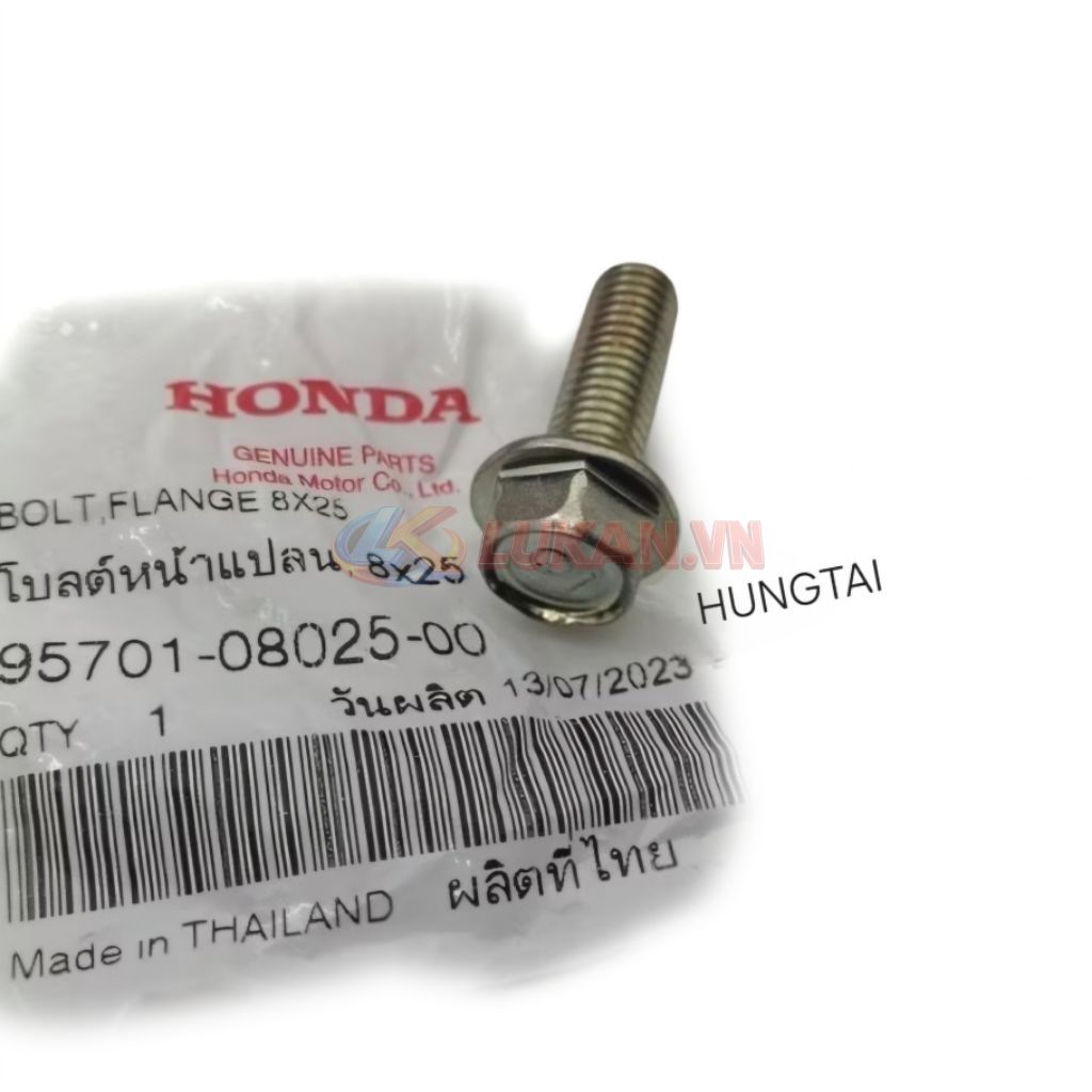 Ốc, bu lông gác chân máy giữa 2 tầng WAVE Thái, FUTURE... zin 8x25 95701-08025-00 - Ảnh 3