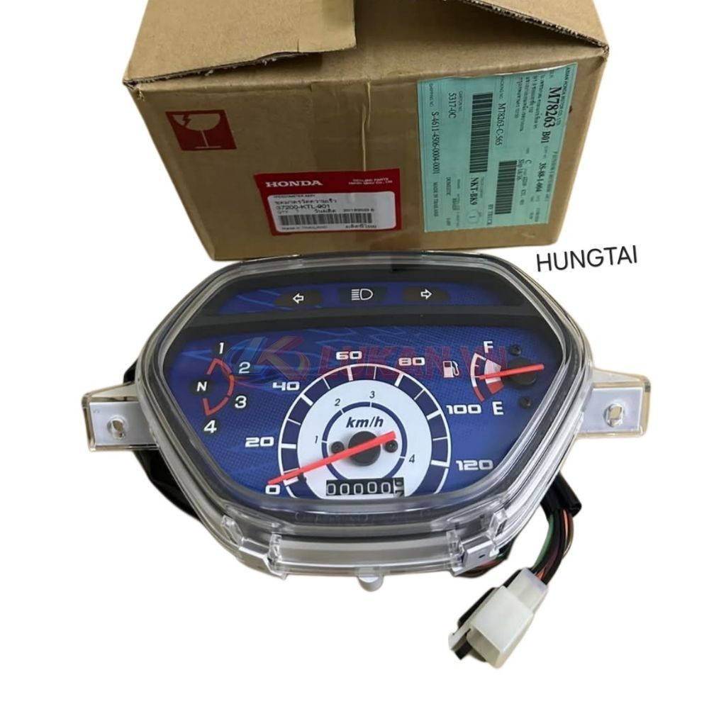 Cụm đồng hồ công tơ mét xe WAVE Thái 2004 nền xanh zin Honda 37200-KTL-901