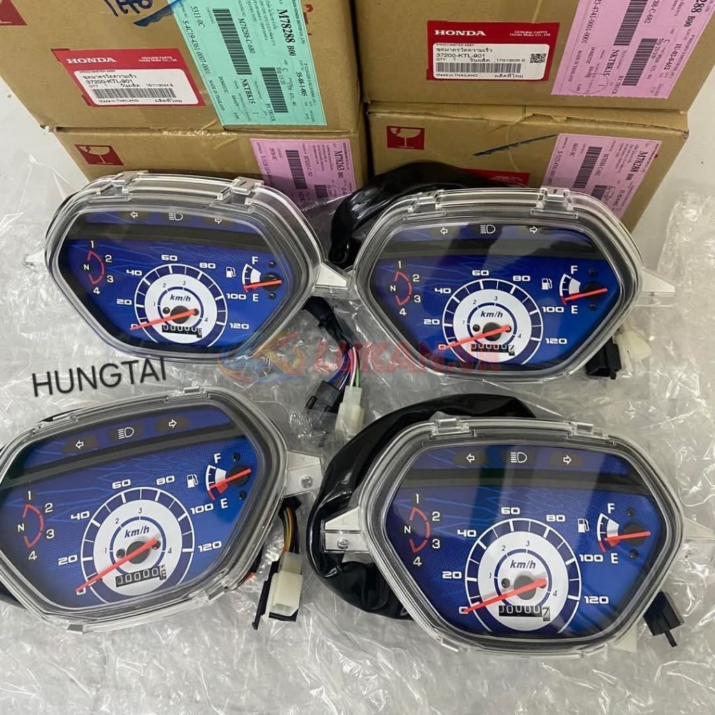 Cụm đồng hồ công tơ mét xe WAVE Thái 2004 nền xanh zin Honda 37200-KTL-901 - Ảnh 6