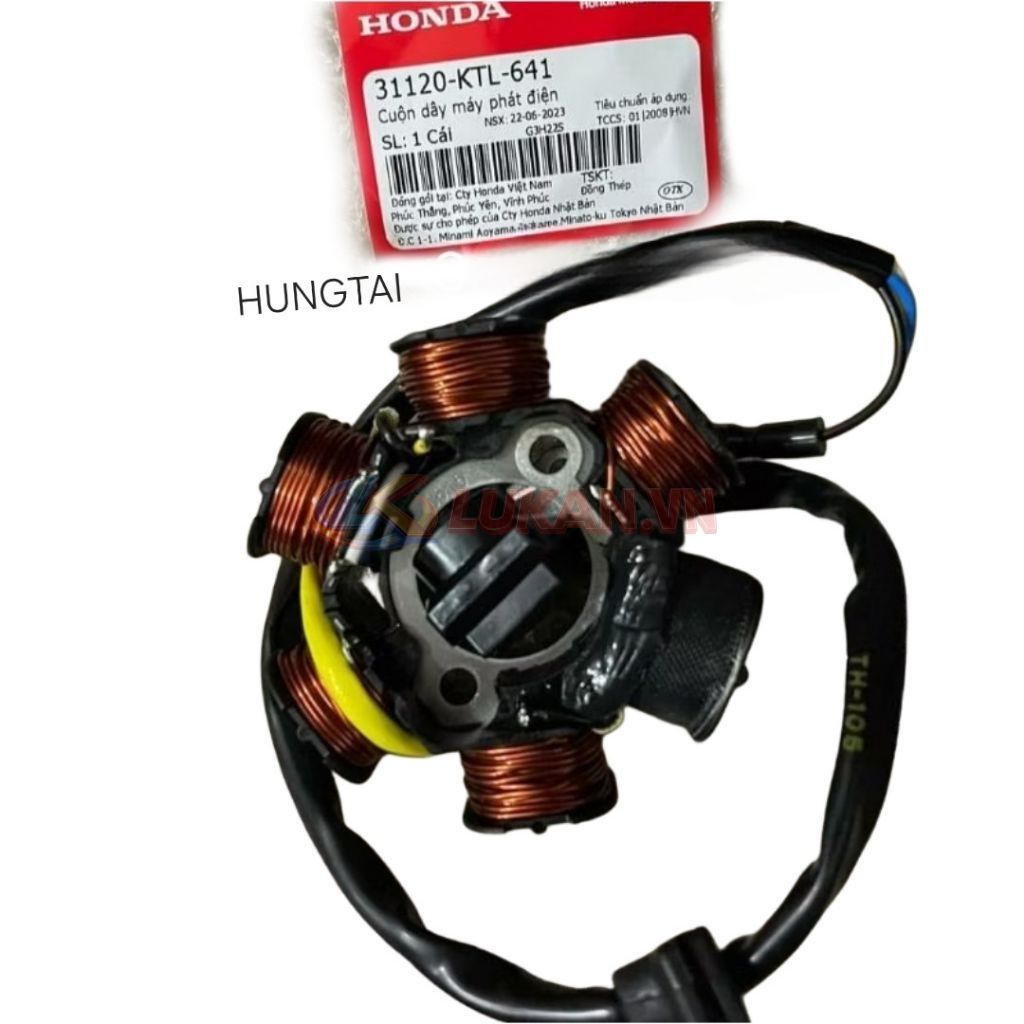 Cuộn lửa máy phát điện, đèn WAVE A, ALPHA, RS, RSX 100... zin Honda 31120-KTL-641