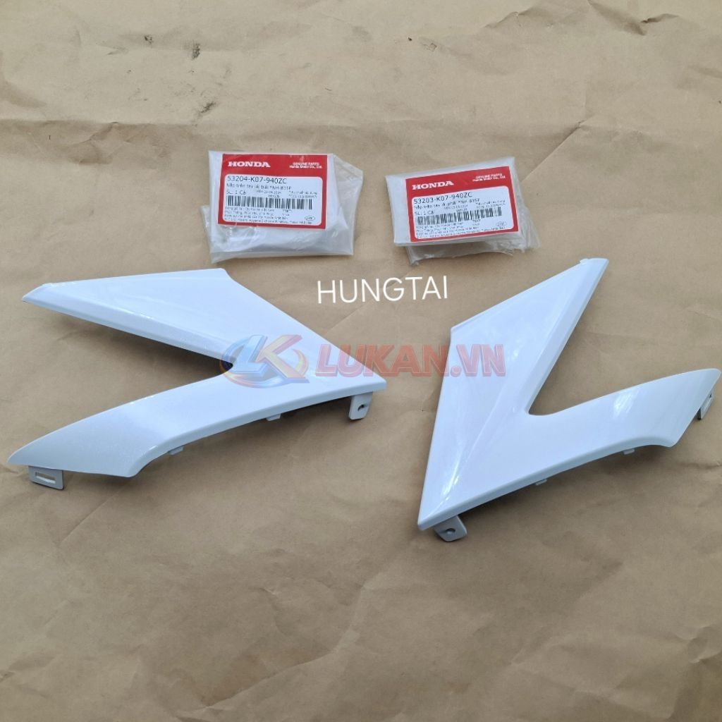 Cặp nhựa ốp vỏ đầu đèn trước WAVE RSX 2012 Trắng siêu nhân zin 53203-K07-940ZC, 53204-K07-940ZC - Ảnh 2
