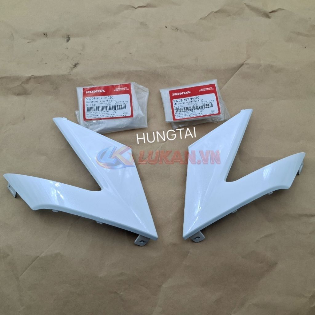 Cặp nhựa ốp vỏ đầu đèn trước WAVE RSX 2012 Trắng siêu nhân zin 53203-K07-940ZC, 53204-K07-940ZC - Ảnh 4