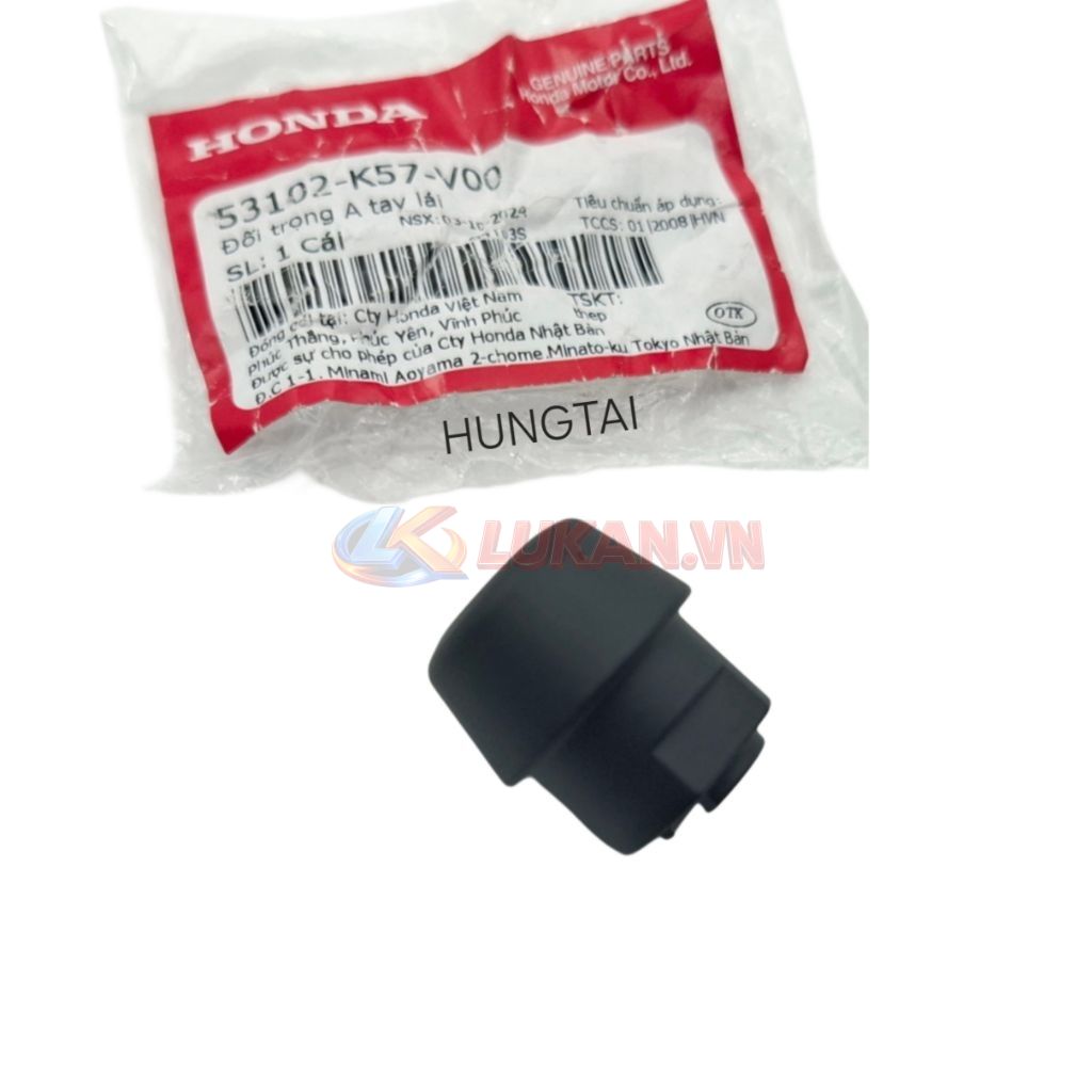 Gù đầu bao tay lái, đối trọng WAVE BLADE, ALPHA 110... zin 53102-K57-V00 - Ảnh 2
