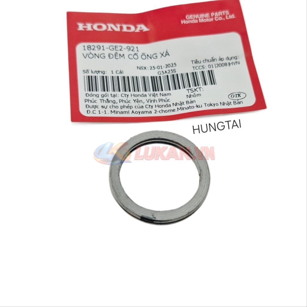 Gioăng, ron đệm cổ pô ống xã WAVE S110, RSX, FUTURE 125... zin 18291-GE2-921 - Ảnh 4