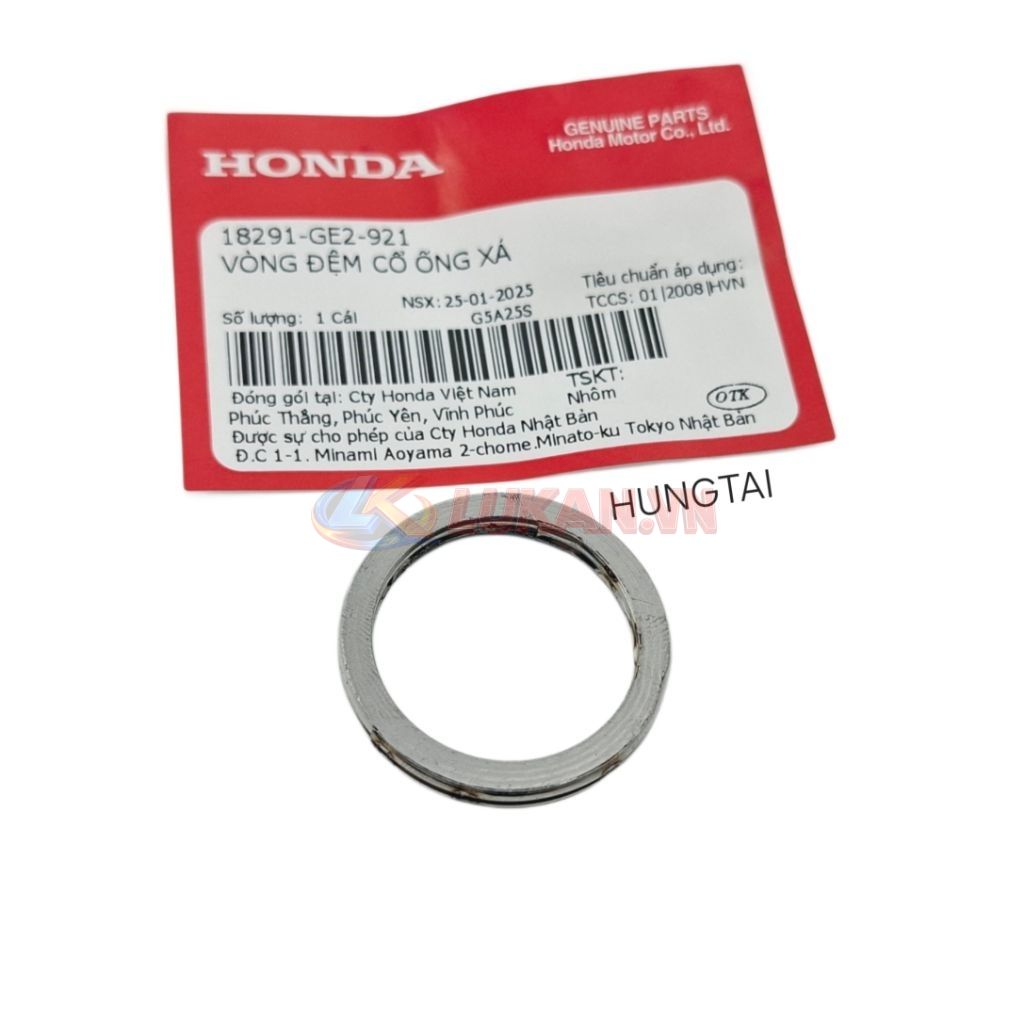 Gioăng, ron đệm cổ pô ống xã WAVE S110, RSX, FUTURE 125... zin 18291-GE2-921 - Ảnh 5