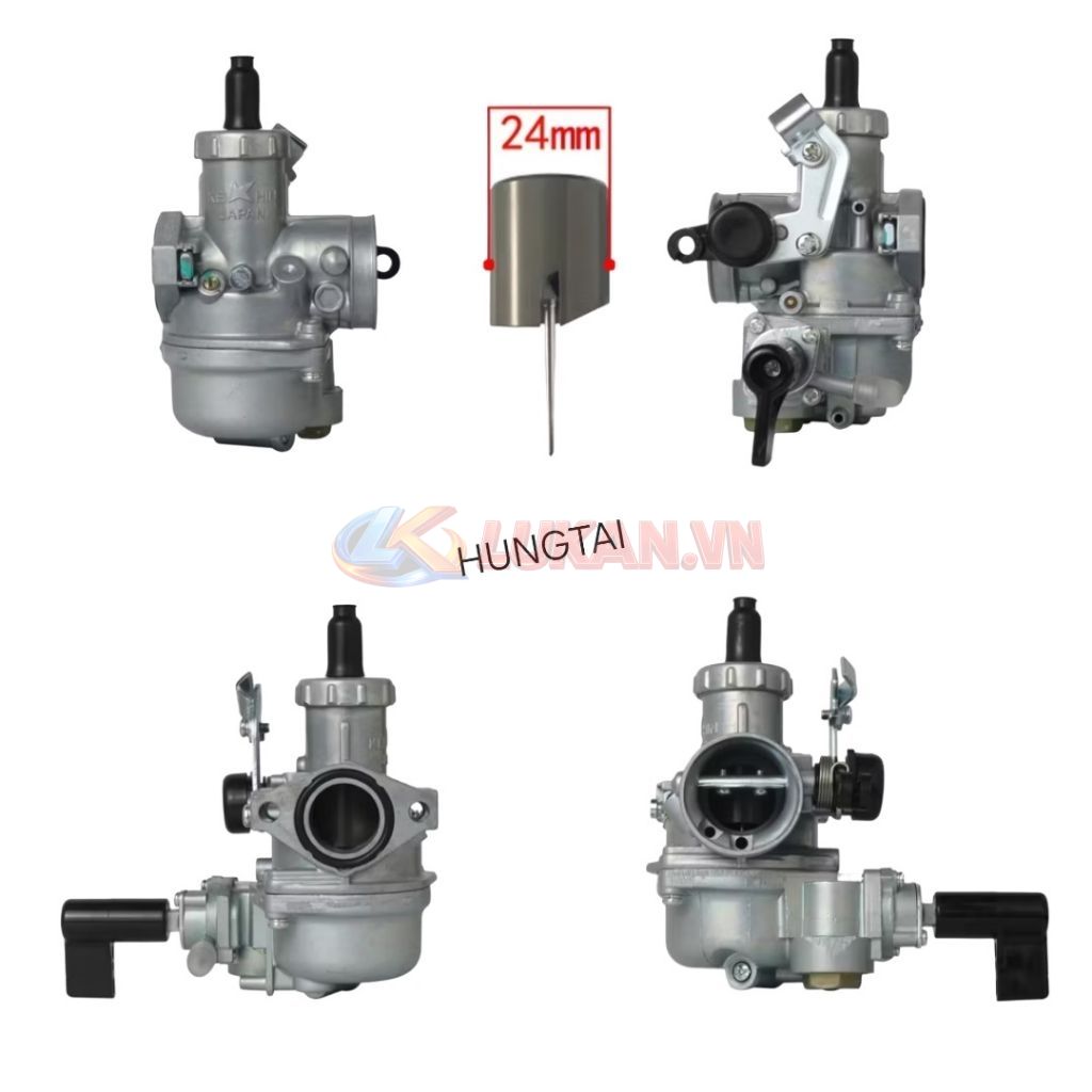 Bình xăng con, chế hòa khí 150, 175cc DREAM, WAVE, CUB.... trái ga 24, 28mm - Ảnh 2