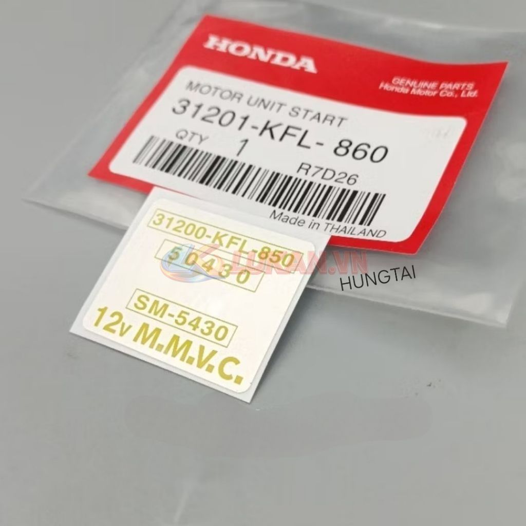 Tem thông số củ motor đề khởi động xe FUTURE 1 đời đầu zin 31200-KFL-850 - Ảnh 2