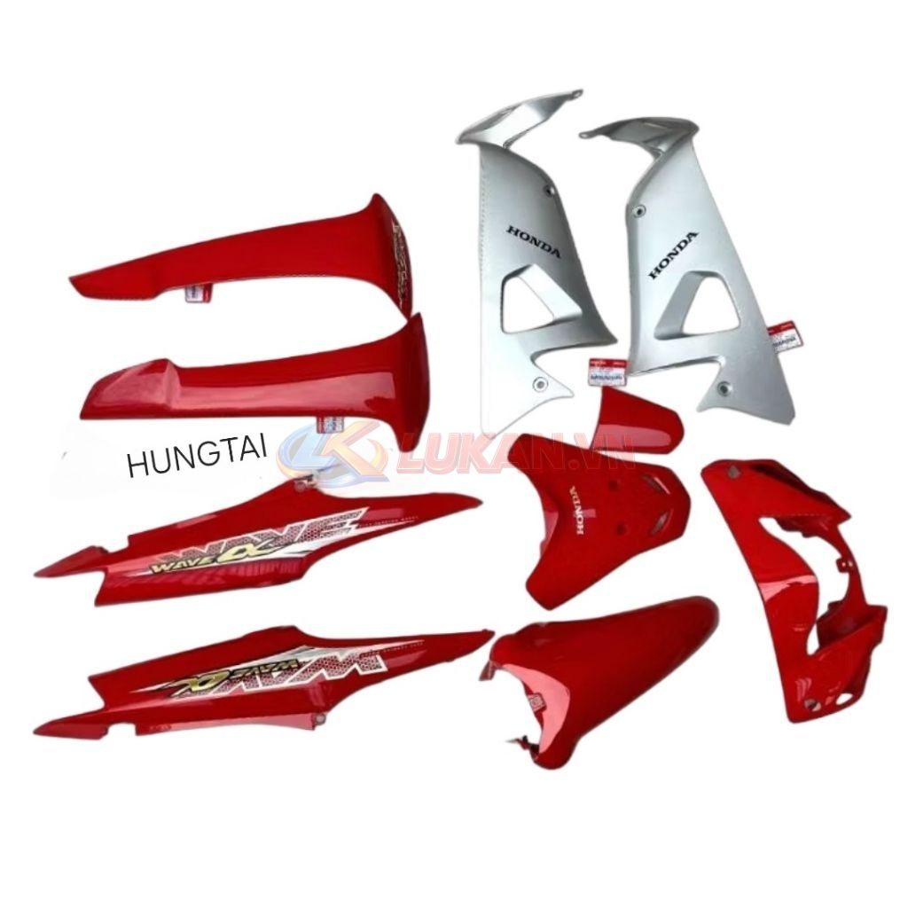 Bộ nhựa dàn áo, vỏ xe WAVE A, ALPHA 100... Đỏ zin chính hãng