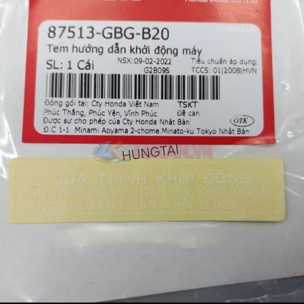 Tem quá trình khởi động, bợ cổ, gáy Super DREAM, FUTURE 1. thông số zin 87513-GBG-B20 - Ảnh 4