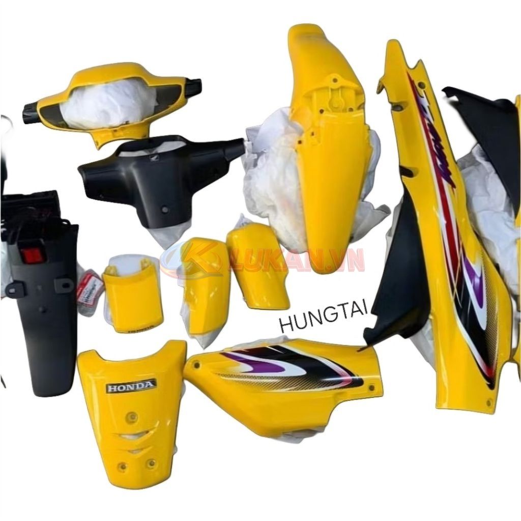 Bộ nhựa dàn áo, vỏ xe WAVE ALPHA đời đầu Vàng zin Honda