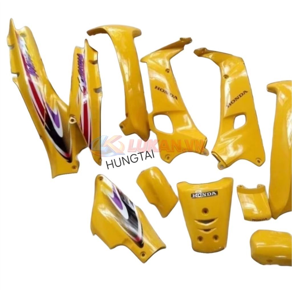 Bộ nhựa dàn áo, vỏ xe WAVE ALPHA đời đầu Vàng zin Honda - Ảnh 4