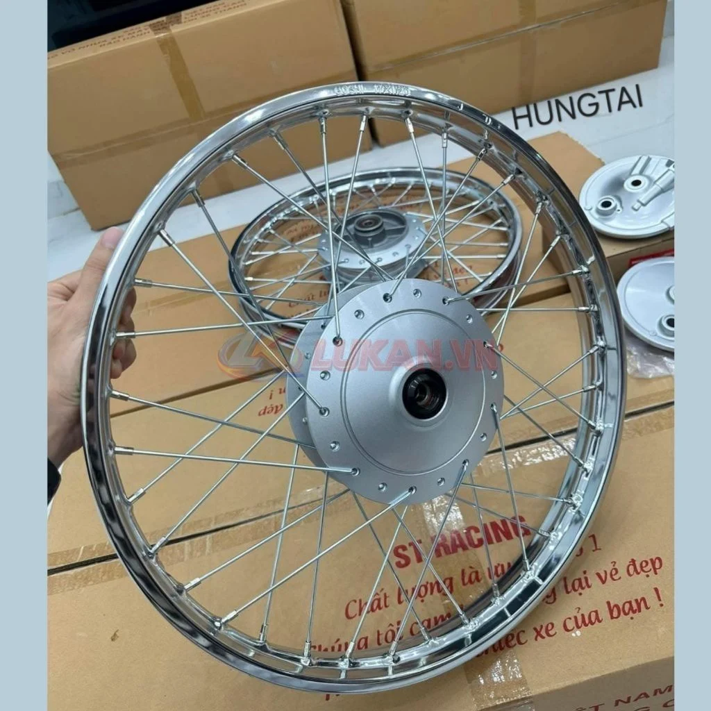 Bộ bánh căm đùm niềng Super DREAM, WAVE ALPHA đời đầu... vành zin Honda - Ảnh 2