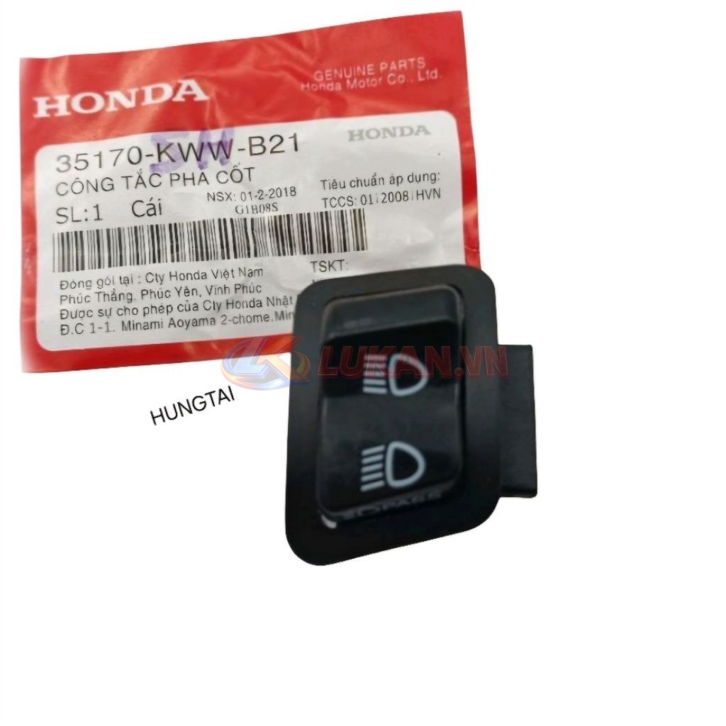 Nút công tắc Passing, pha cos xe WAVE, FUTURE 125... zin 35170-KWW-B21 - Ảnh 2