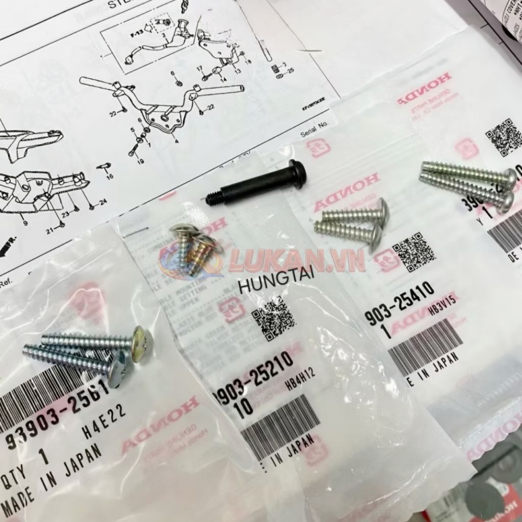 Bộ 9 ốc vít nhựa vỏ đầu đèn trước xe DREAM... zin Honda VN - Ảnh 3