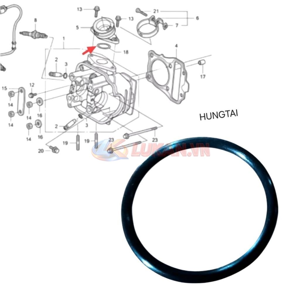 Sin cao su, ron co xăng, cổ hút WAVE RSX Fi, FUTURE 125.... 29x2,4 91304-KPH-700 - Ảnh 2