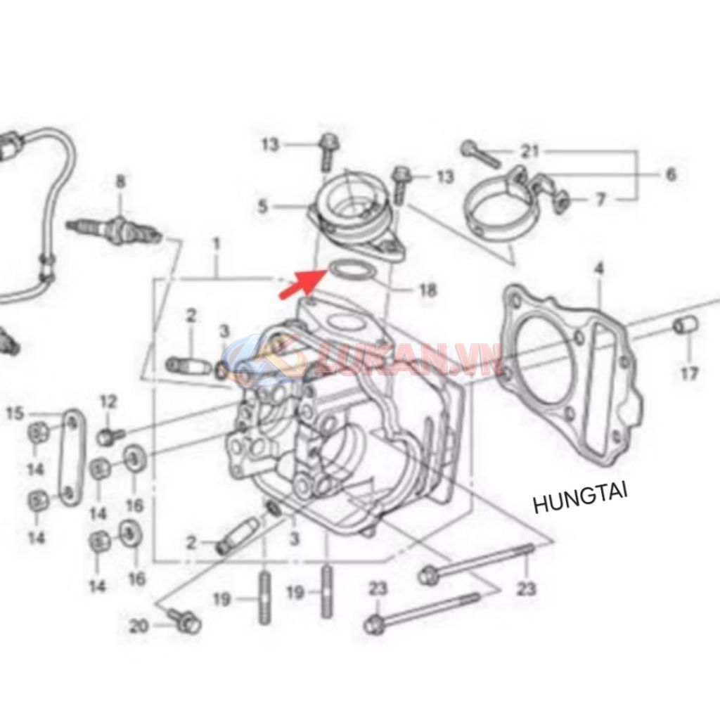 Sin cao su, ron co xăng, cổ hút WAVE RSX Fi, FUTURE 125.... 29x2,4 91304-KPH-700 - Ảnh 3