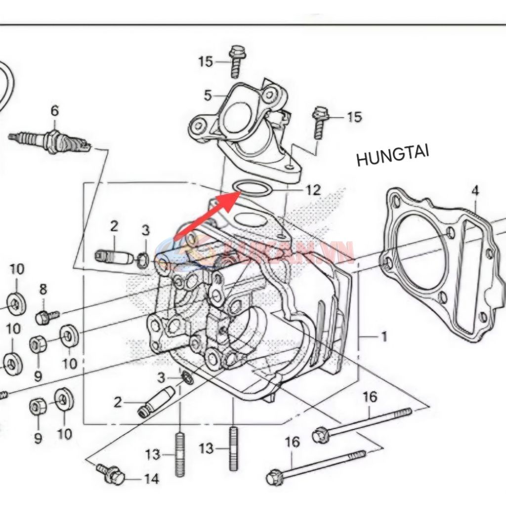 Sin cao su, ron co xăng, cổ hút WAVE RSX Fi, FUTURE 125.... 29x2,4 91304-KPH-700 - Ảnh 5