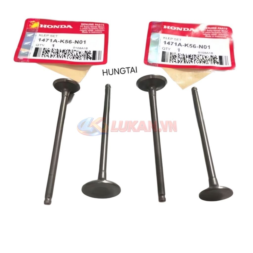 Bộ 4 cây xupap đầu quylat xe WINNER, SONIC, CBR 150.... zin 147A1-K56-N01, 147A1-K56-900