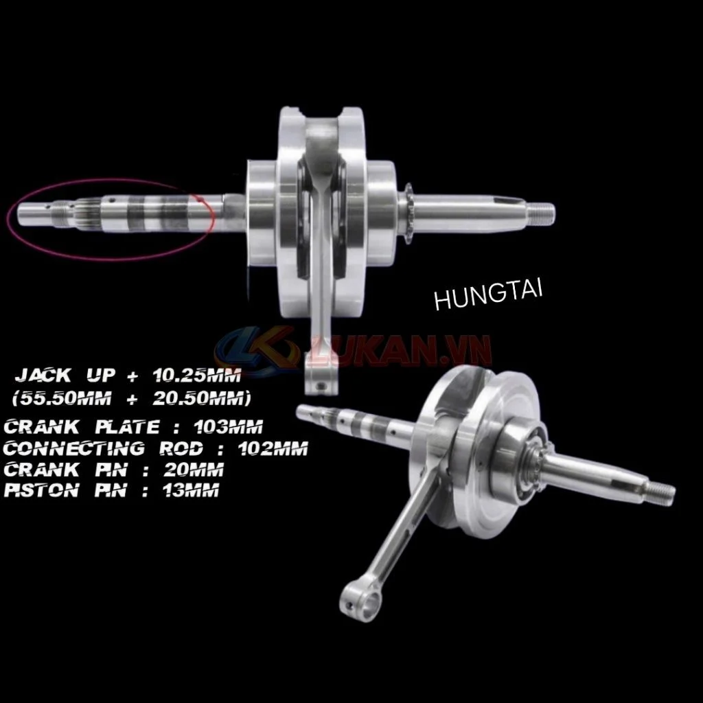 Cây dên đôn 10.25, biên trục khuỷu xe DREAM, WAVE..... tay CNC 102, má 103 - Ảnh 2