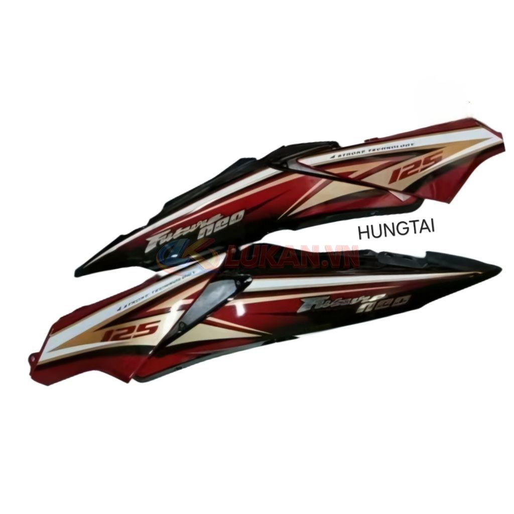Cặp nhựa ốp vỏ thân sườn xe FUTURE NEO 125 Đen đỏ zin Honda - Ảnh 3