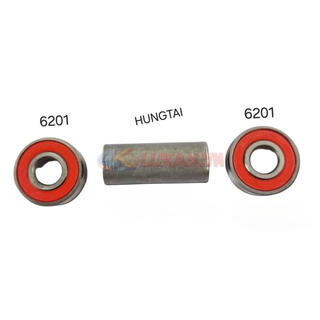 2 Vòng bi, bạc đạn đùm bánh trước WAVE S110, RSX, FUTURE 125... 6201 ống cách - Ảnh 2