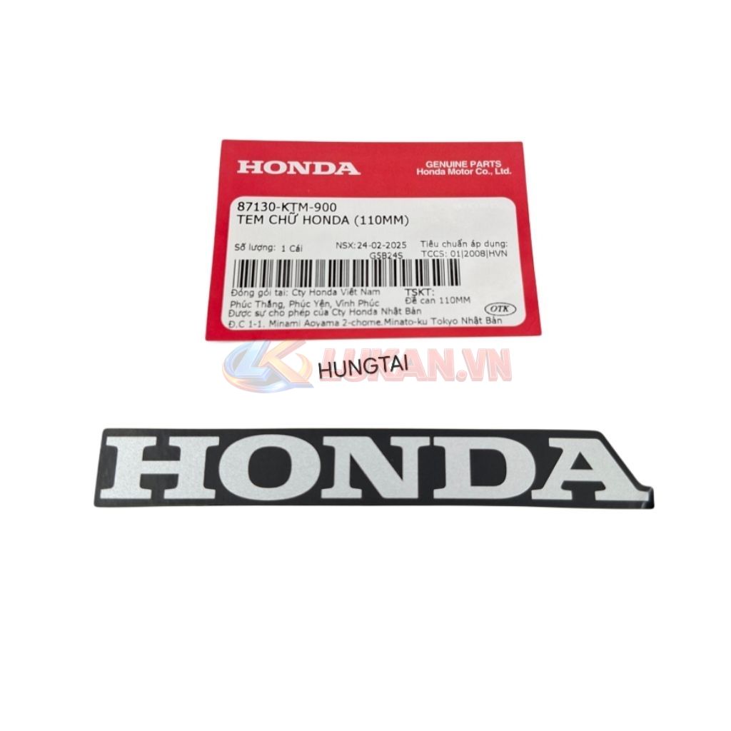 Tem Honda dán nhựa bửng yếm trong xe FUTURE 2 125... zin 87103-KTM-900