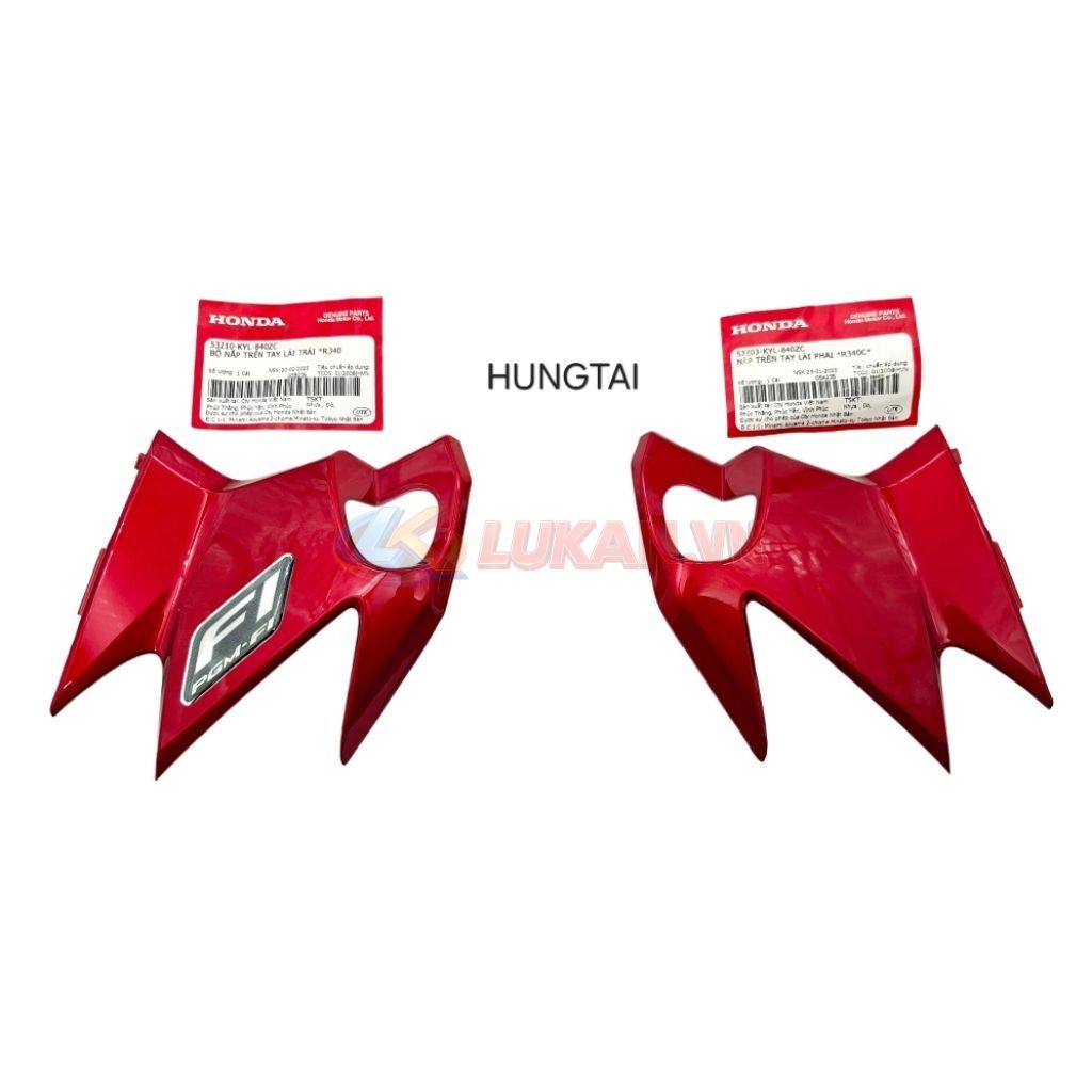 Cặp nhựa ốp đầu đèn, tay lái xe FUTURE X 125... Đỏ zin Honda 53210-KYL-840ZC, 53203-KYL-840ZC - Ảnh 2