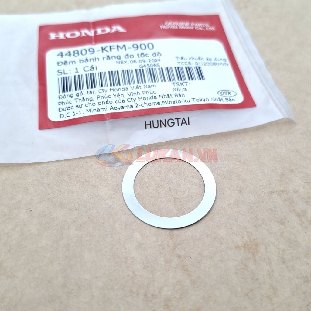 Đệm phẳng, lông đền nhông đồng hồ DREAM, WAVE... zin bánh răng 44809-KFM-900 - Ảnh 2