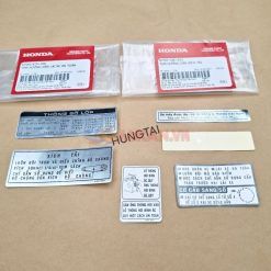 Bộ 6 tem dán thông số xe Super DREAM Việt đời đầu zin Honda