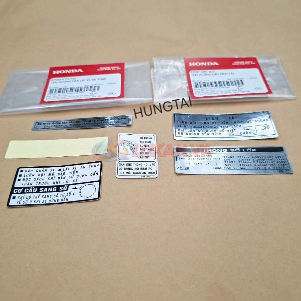 Bộ 6 tem dán thông số xe FUTURE 1 đời đầu zin Honda - Ảnh 3
