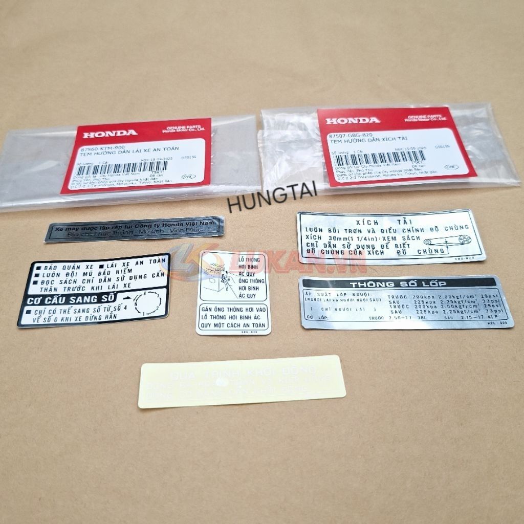 Bộ 6 tem dán thông số xe FUTURE 1 đời đầu zin Honda - Ảnh 2