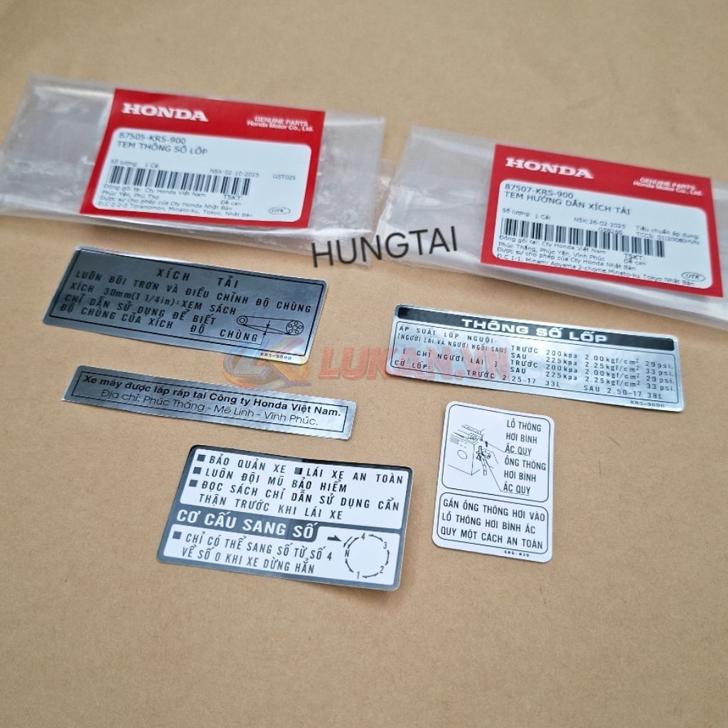 Bộ 5 tem dán thông số xe WAVE ALPHA, ZX đời đầu zin Honda - Ảnh 5