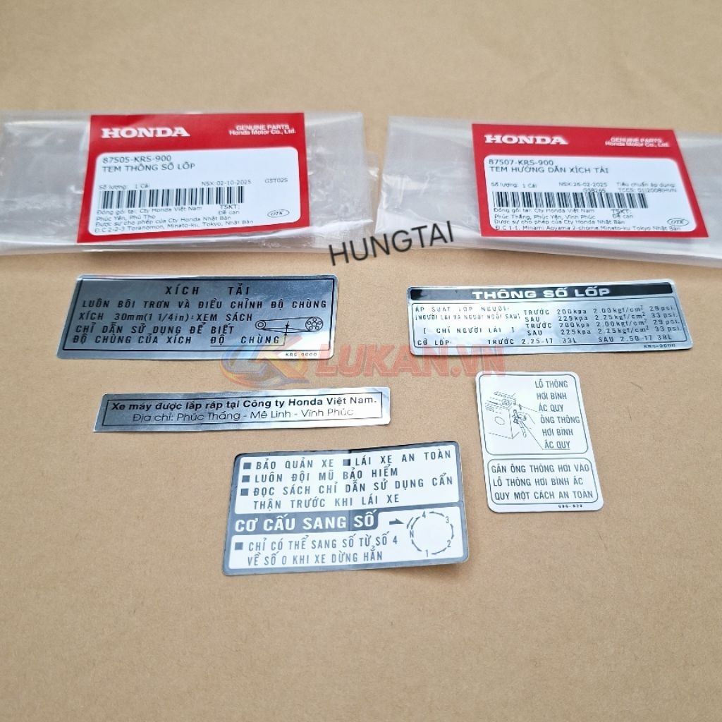 Bộ 5 tem dán thông số xe WAVE ALPHA, ZX đời đầu zin Honda - Ảnh 6