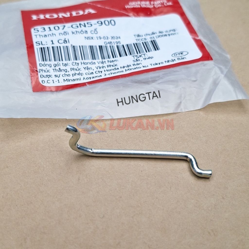 Thanh đẩy nối chốt khóa cổ xe DREAM.... zin Honda 53107-GN5-900 - Ảnh 2