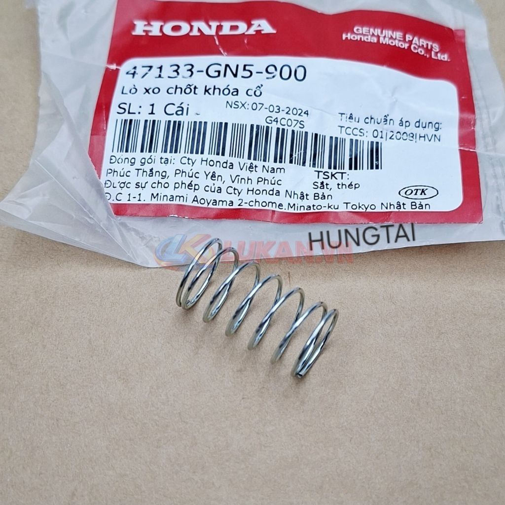 Lò xo chốt đẩy khóa cổ xe DREAM zin Honda 47133-GN5-900