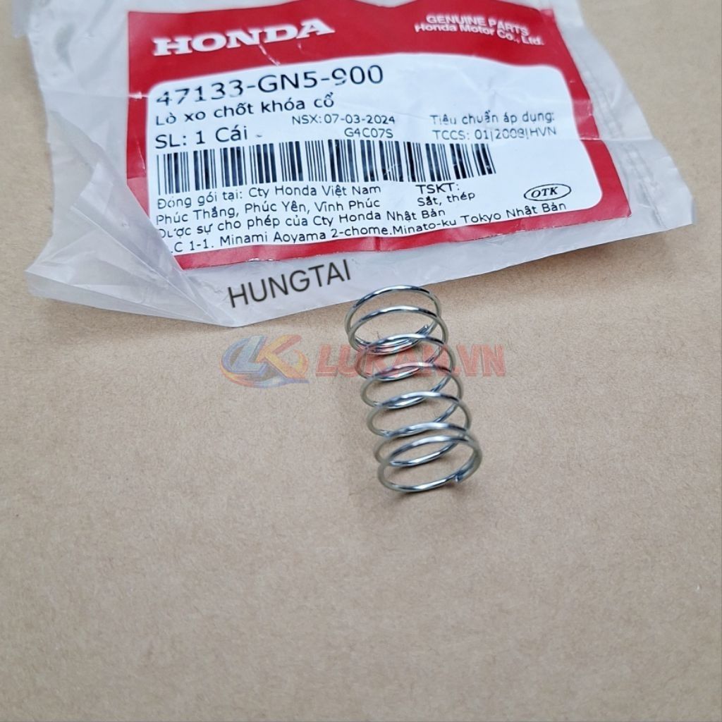 Lò xo chốt đẩy khóa cổ xe DREAM zin Honda 47133-GN5-900 - Ảnh 3
