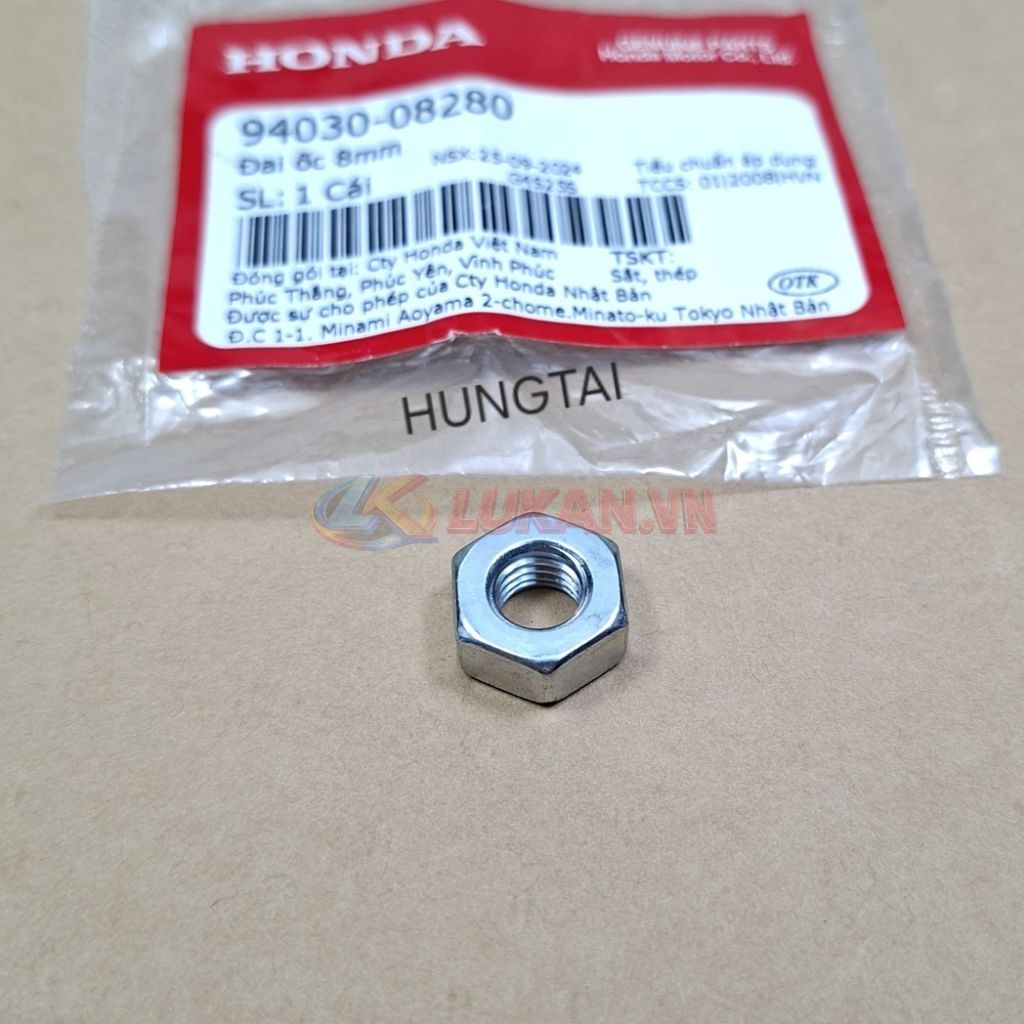 Ốc, tán treo máy, chỉnh nồi côn DREAM, WAVE, FUTURE... 8mm zin 94030-08280 - Ảnh 3