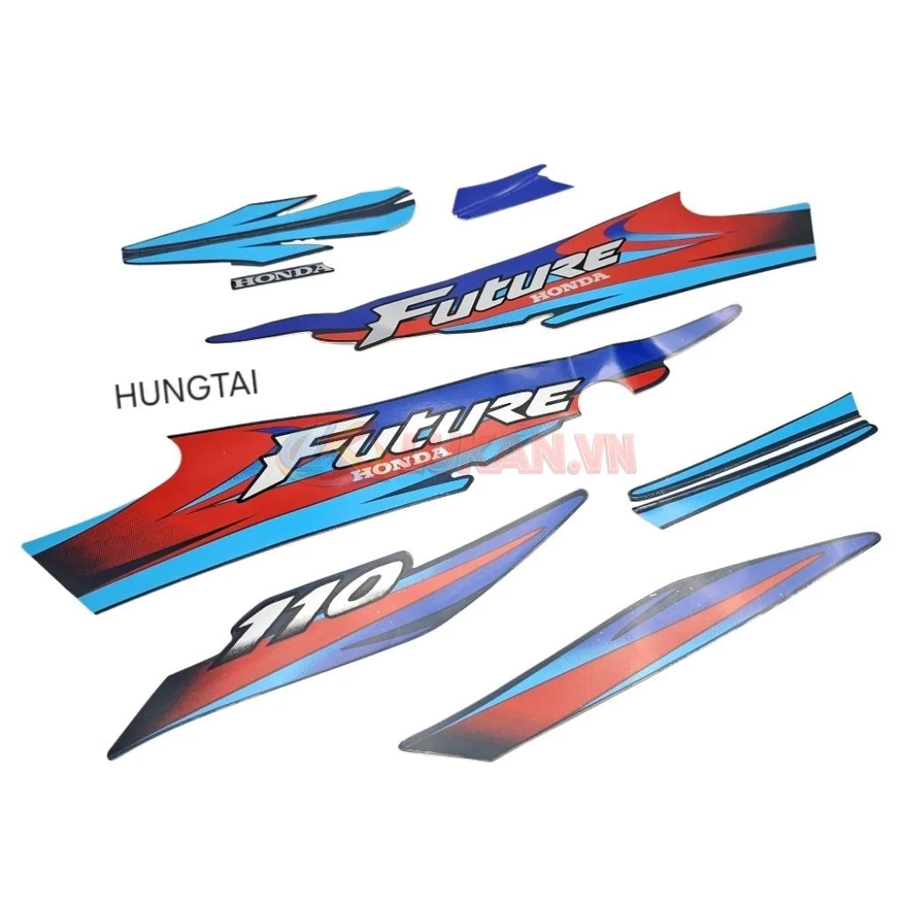 Bộ tem dán xe FUTURE 1 đời đầu xanh mực