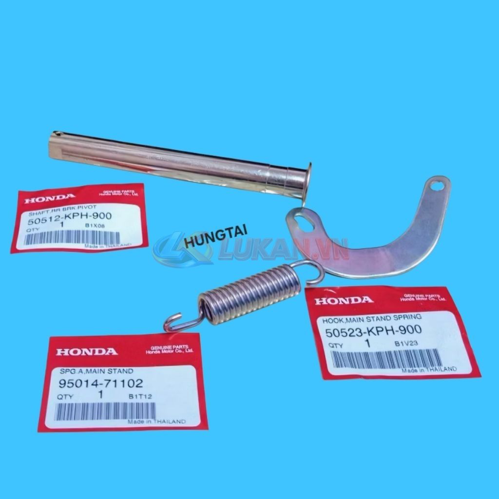 Bộ 3 móc lò xo, cốt chân chống đứng WAVE A, RS, S100, RSX 100... zin - Ảnh 2