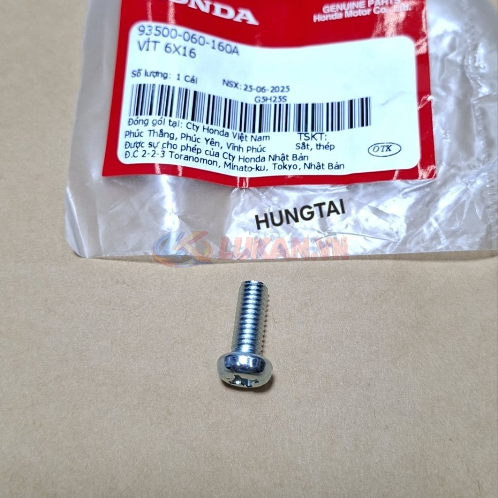 Ốc, bu lông sài nhiều xe Honda 6x16 zin 93500-060-160A - Ảnh 6