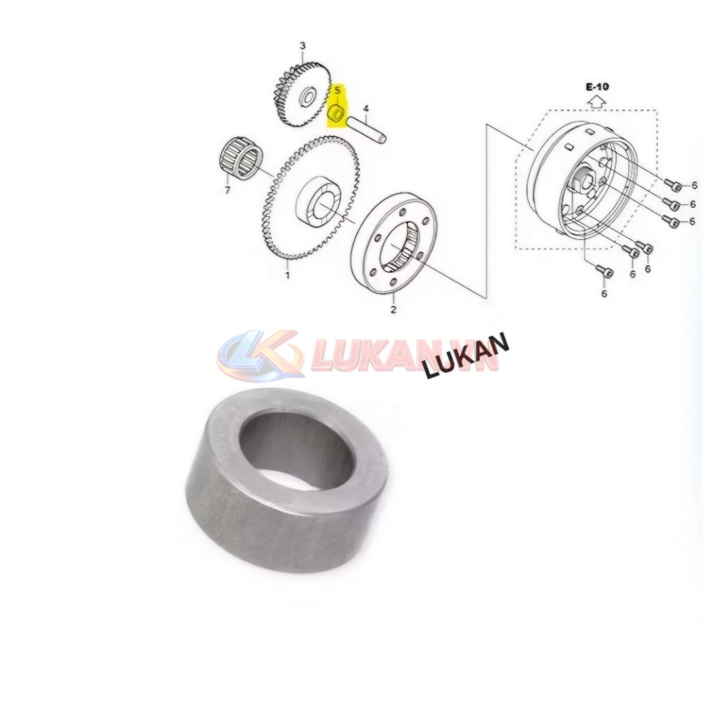 Bạc lót đệm nhông đề khởi động 2 tầng FUTURE 2, NEO, WAVE 125.... 28133-KPH-900 - Ảnh 4