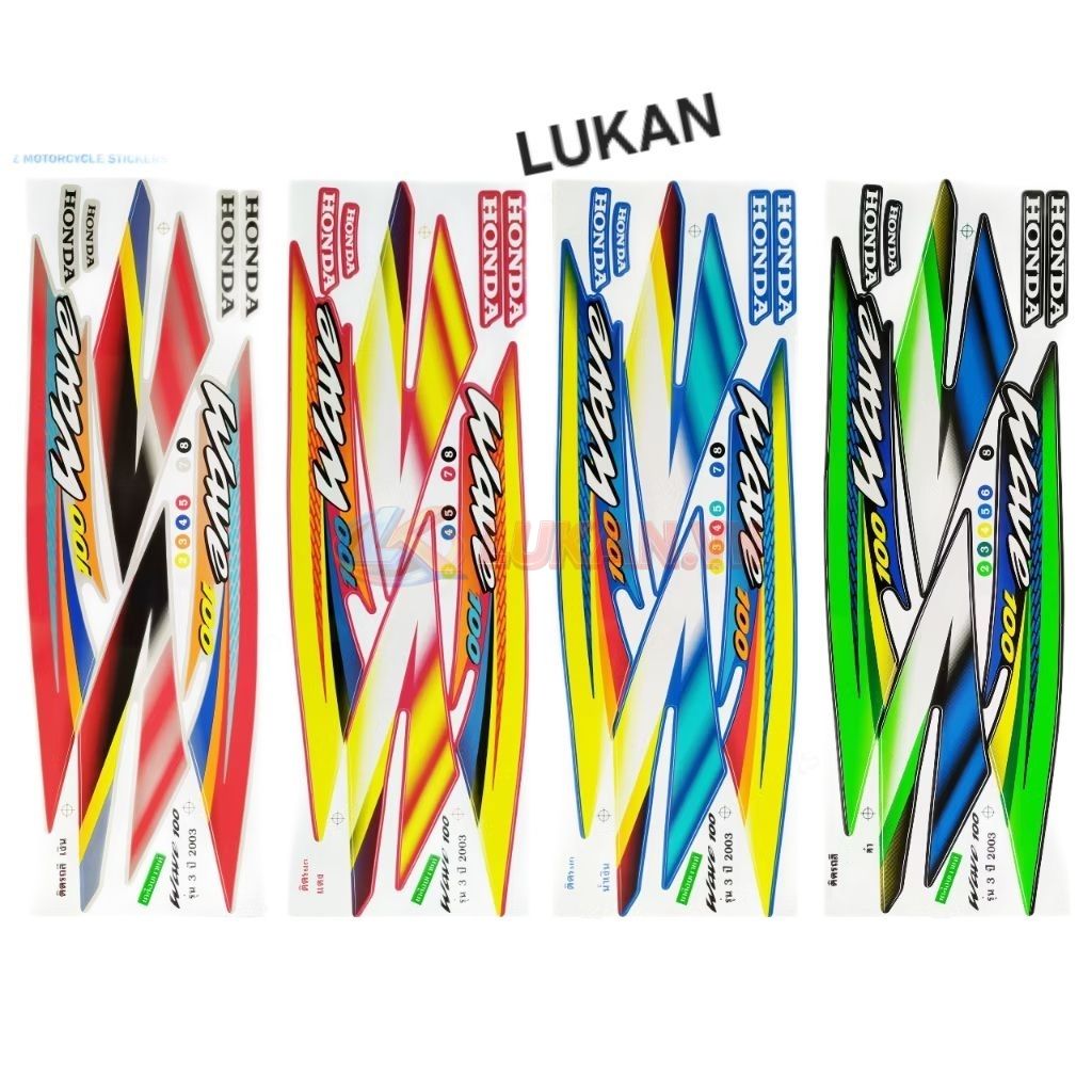 Bộ tem dán xe WAVE Thái 100... Đỏ - Ảnh 3