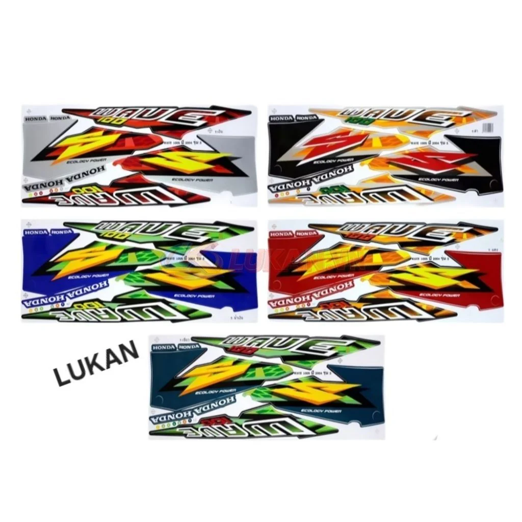Bộ tem lửa xe WAVE Thái 100.... Xanh lá đậm - Ảnh 2
