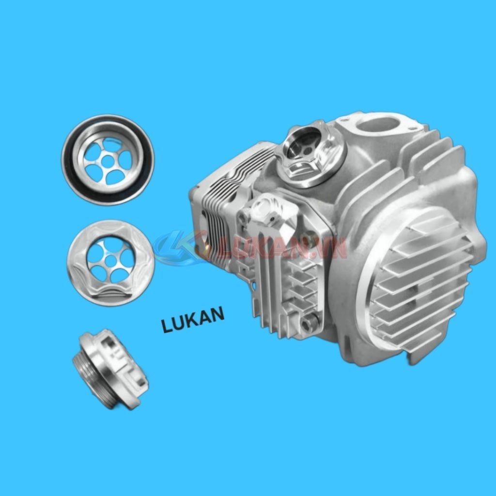 1 Ốc, nắp xupap CNC trong suốt xe DREAM, WAVE.... - Ảnh 2