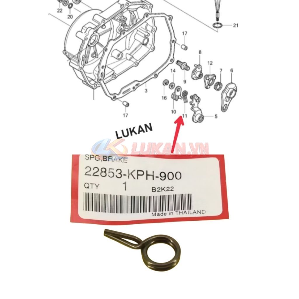 Lò xo hồi cần ngắt nồi, côn FUTURE 2, NEO, MẬP, LED 125... 22853-KPH-900 - Ảnh 3