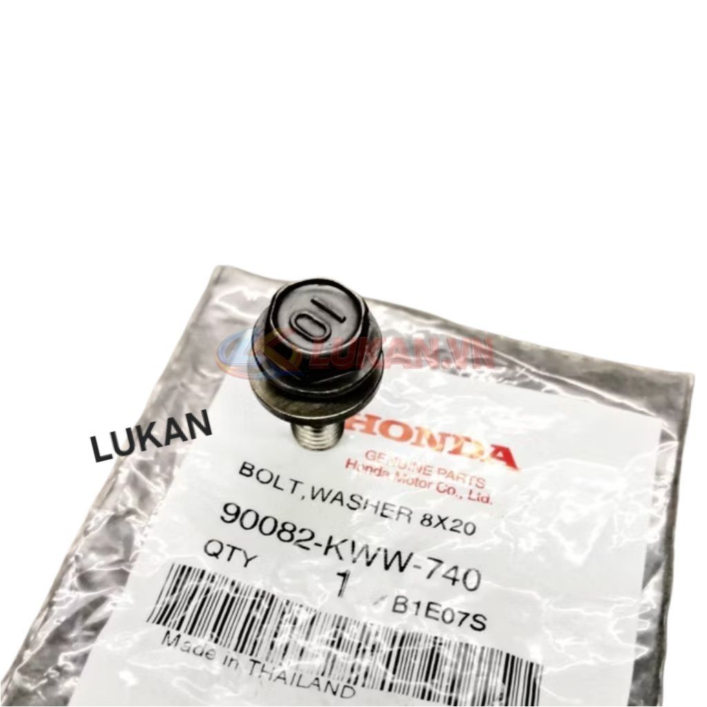 Ốc, bu lông bắt nhông dĩa cam WAVE S110, RSX, BLADE, A110.... 8x20 zin 90082-KWW-780 - Ảnh 2
