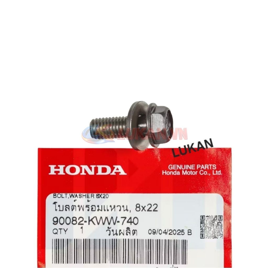 Ốc, bu lông bắt nhông dĩa cam WAVE S110, RSX, BLADE, A110.... 8x20 zin 90082-KWW-780