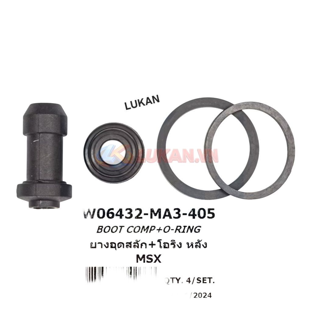 Bộ 4 phốt cao su piston heo dầu, phanh xe MSX 125.... zin 06432-MA3-405